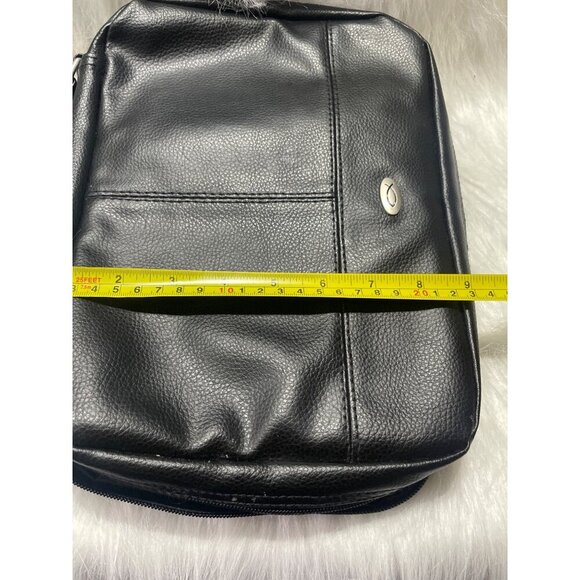 Black Faux Leather Bible Organizer Bag With Multiple Compartments & Zipper Closu - Picture 10 of 10